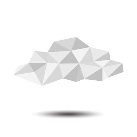 Polygon Cloud Icon on white backgroundのイラスト素材