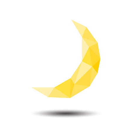 Polygon Moon Icon on white backgroundのイラスト素材