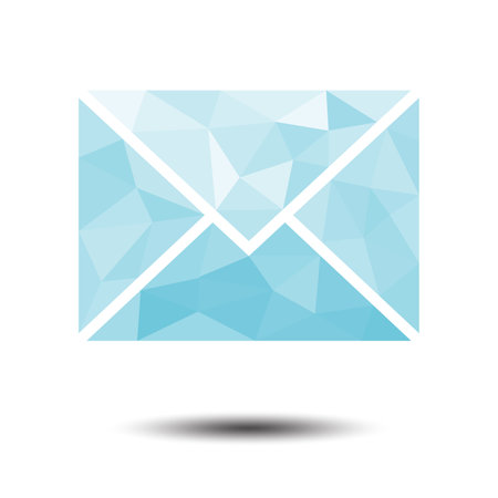 Polygon Envelope Mail Icon on white backgroundのイラスト素材