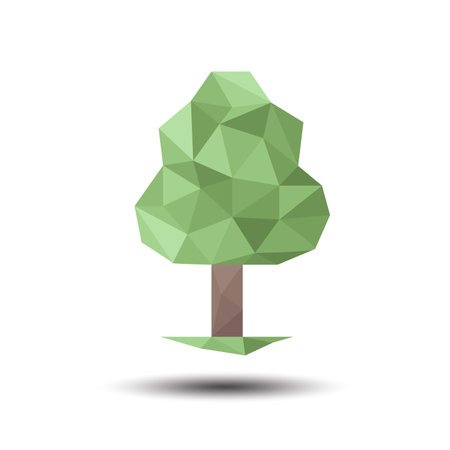 Polygon Tree Icon on white backgroundのイラスト素材