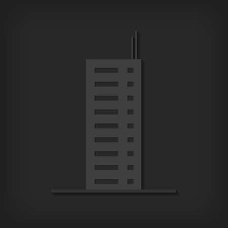 Dark Modern Office Tall Building for Icon, Infographic design.のイラスト素材