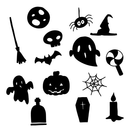 Halloween doodle hand drawing Vectorのイラスト素材