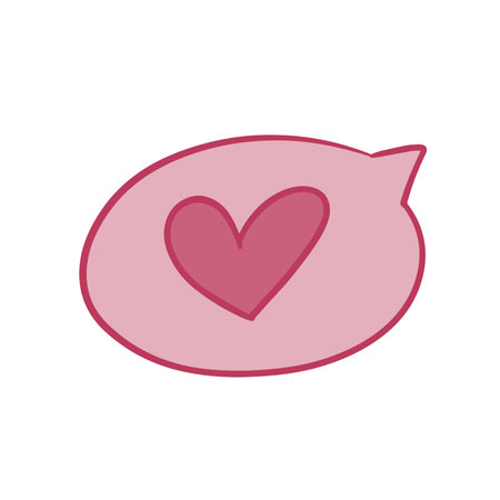 Icon of heart in the bubble for Valentine's day. hand drawnのイラスト素材