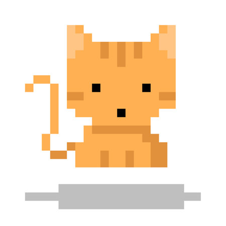 Cat Icon, Pixel 8 bit styleのイラスト素材
