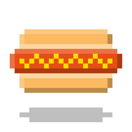 Hot dog icon. Pixel 8 bit styleのイラスト素材