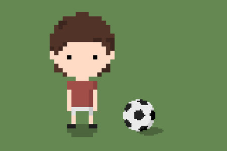 Football player, soccer, icon in 8 bit styleのイラスト素材