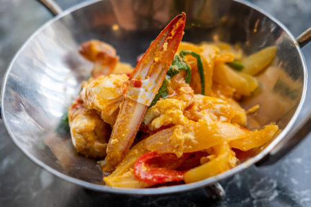 Stir-Fried Crab with Curry Powder served on Plate