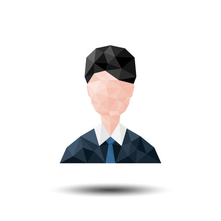 Businessman profile picture Polygon Icon on white backgroundのイラスト素材