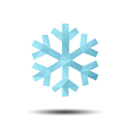Polygon Snow Icon on white backgroundのイラスト素材