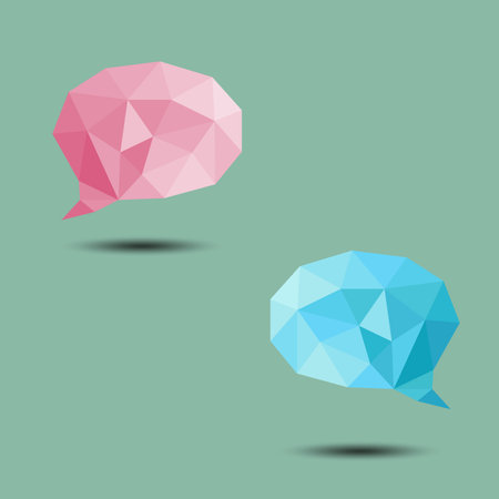 Polygon Bubble Conversation Icon on white backgroundのイラスト素材