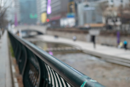 Cheonggyecheon stream, a modern public space in Seoulの写真素材