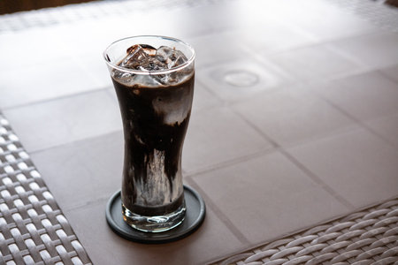A glass of iced chocolate on the table