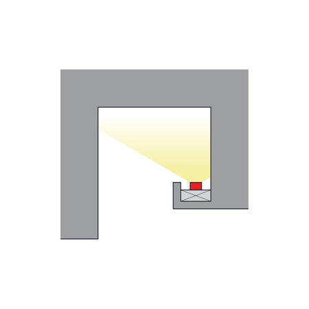 Sketch of ceiling with cove linear lighting section detail.のイラスト素材
