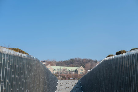 Seoul, South Korea - 19 February 2023: Ewha Womans University in winter. It is a private women's universityのeditorial素材