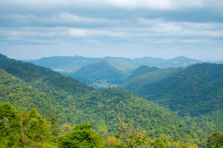 Scenic view, landscape of Khao Yai National Park in Thailandの写真素材
