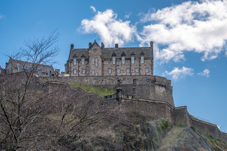 Edinburgh Castle is a historic fortress and former royal residence located in Edinburgh, Scotlandの写真素材