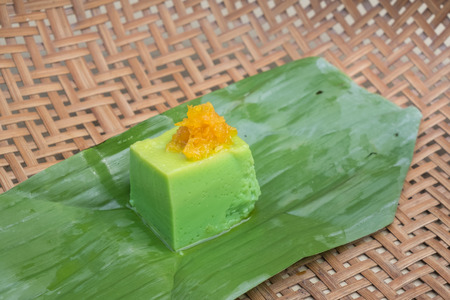 Custard sweetmeat closeup focus front of sweetmeatの写真素材