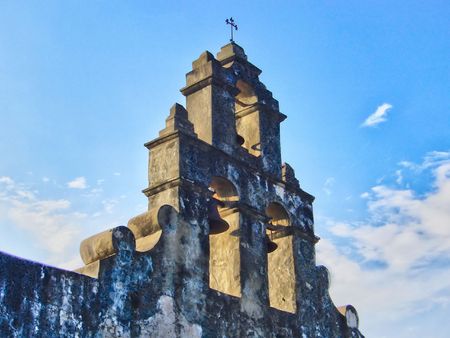 On of the several historic missions of the San Antonio National Heritage Park in Texasの写真素材