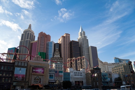 December 30th, 2009 - Las Vegas, Nevada, USA - The facade or front of The New York, New York Hotel and Casino on Las Vegas boulevardのeditorial素材