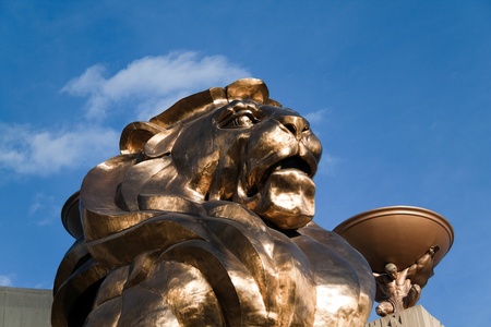 December 30th, 2009 - Las Vegas, Nevada, USA - The MGM Hotel and Casino lions head, which is to bring good luck and is the entrance to the hotelのeditorial素材