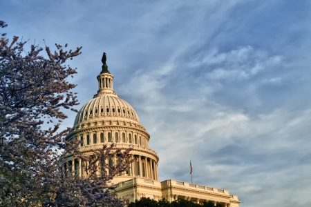 The United States Capitol Building Dome on the mall in Washington D C のeditorial素材