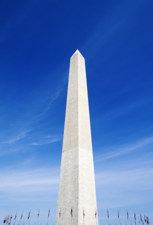 The Washington Monument surrounded with US flags in Washington D Cのeditorial素材