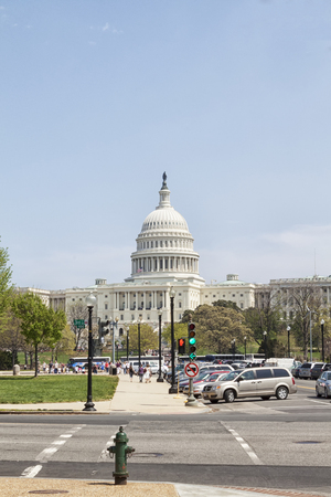 The United States Capitol Building on the mall in Washington D.C.のeditorial素材