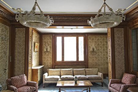 BUCHAREST, ROMANIA - MARCH 7, 2017: The Ceausescu Palace or sometimes called The Ceausescu Mansion or Spring Palace.  Was restored to how the Communist leader, Nicolae Ceausescu, and his family, lived between 1965 and 1989のeditorial素材