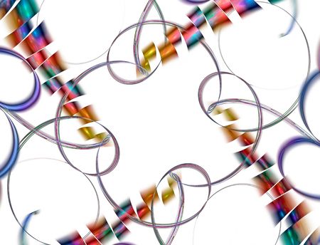 Confetti isolated on white background. Useful for birthday, carnival, new year and any special occasion with parties and fun.の写真素材