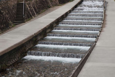 Sumiyoshi River in Higashinada Ward, Kobe City in Japanの写真素材
