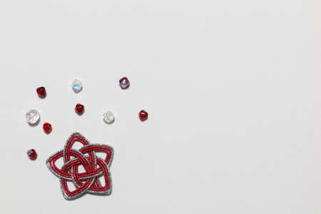 Handmade Japanese ornaments with copy space.の写真素材