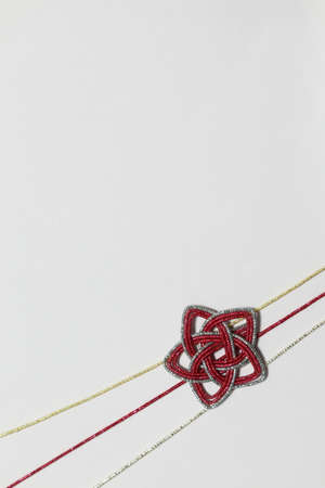 Handmade Japanese ornaments with copy space.の写真素材