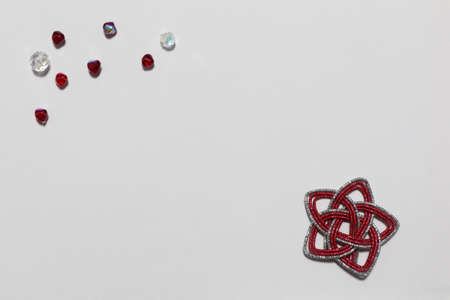 Handmade Japanese ornaments with copy space.の写真素材
