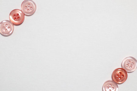 Colorful sewing Buttons. White background.の写真素材