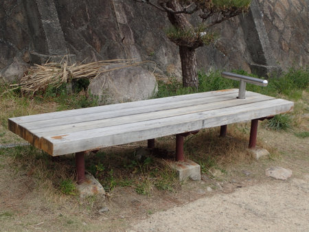 Sit-up bench. Outdoor fitness equipment.の写真素材