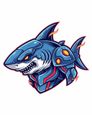 Shark esport mascot  design, vector illustration eps10のイラスト素材