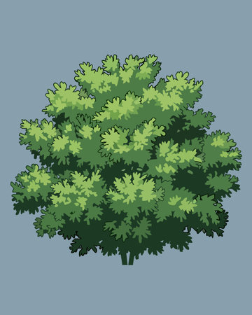 Green tree on a blue background. Vector illustration. Eps 10.のイラスト素材