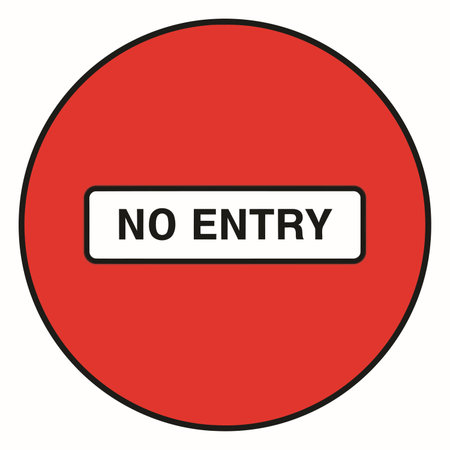 No entry button on white background. Vector illustration. Eps 10.