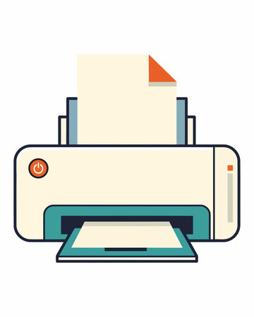 printer device icon over white background colorful design  vector illustration.のイラスト素材