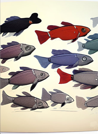 Atlantic Ocean and Cape Cod - Style Fish and Marine Life Illustrations