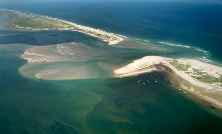 Aerial view of the Gulf of Riga, Baltic Sea, Latviaの写真素材