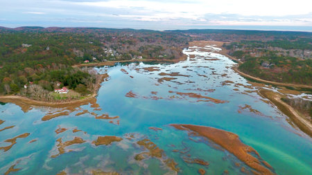 Aerial view of the shoreline of the Baltic Sea, Poland