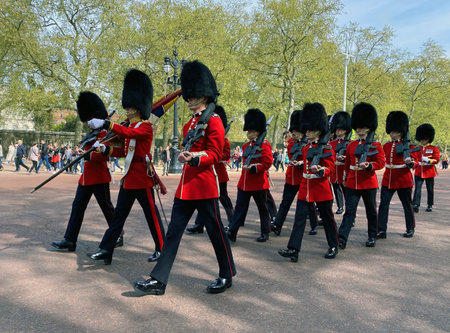 Changing of the Guard ceremony at Buckingham Palaceの写真素材