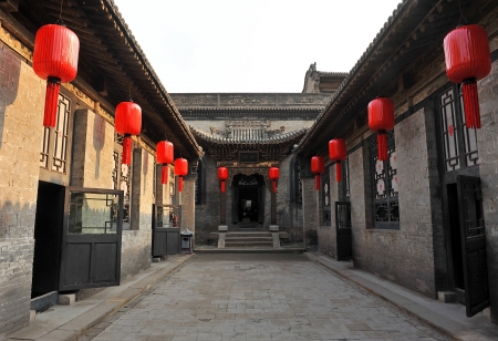 Courtyard of Family Qiao, civil house, Pingyao, Shanxi, Chinaのeditorial素材