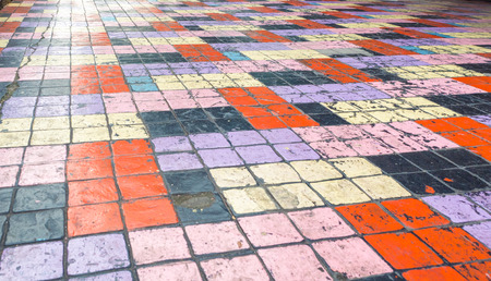 Old Tiled floor colorfulの写真素材