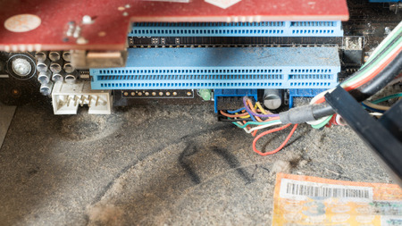 inside a high performance computer. Old Computer ram