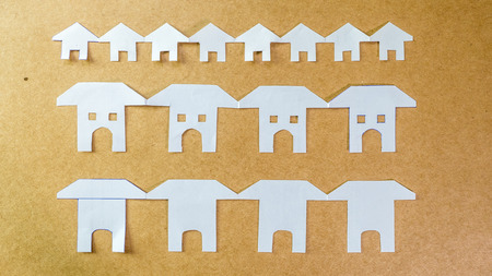 All size house recycled paper close upの写真素材