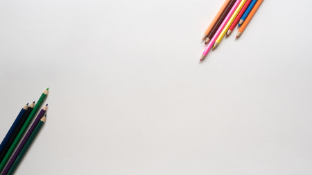 color pencil copyspace on white backgroundの写真素材