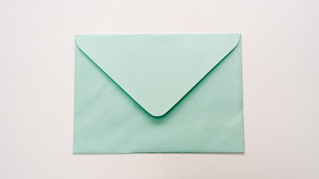 Office desk table with  envelope close up Top view copy spaceの写真素材