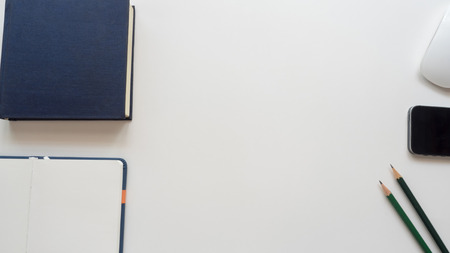 Office desk table with smart phone Top view copy spaceの写真素材